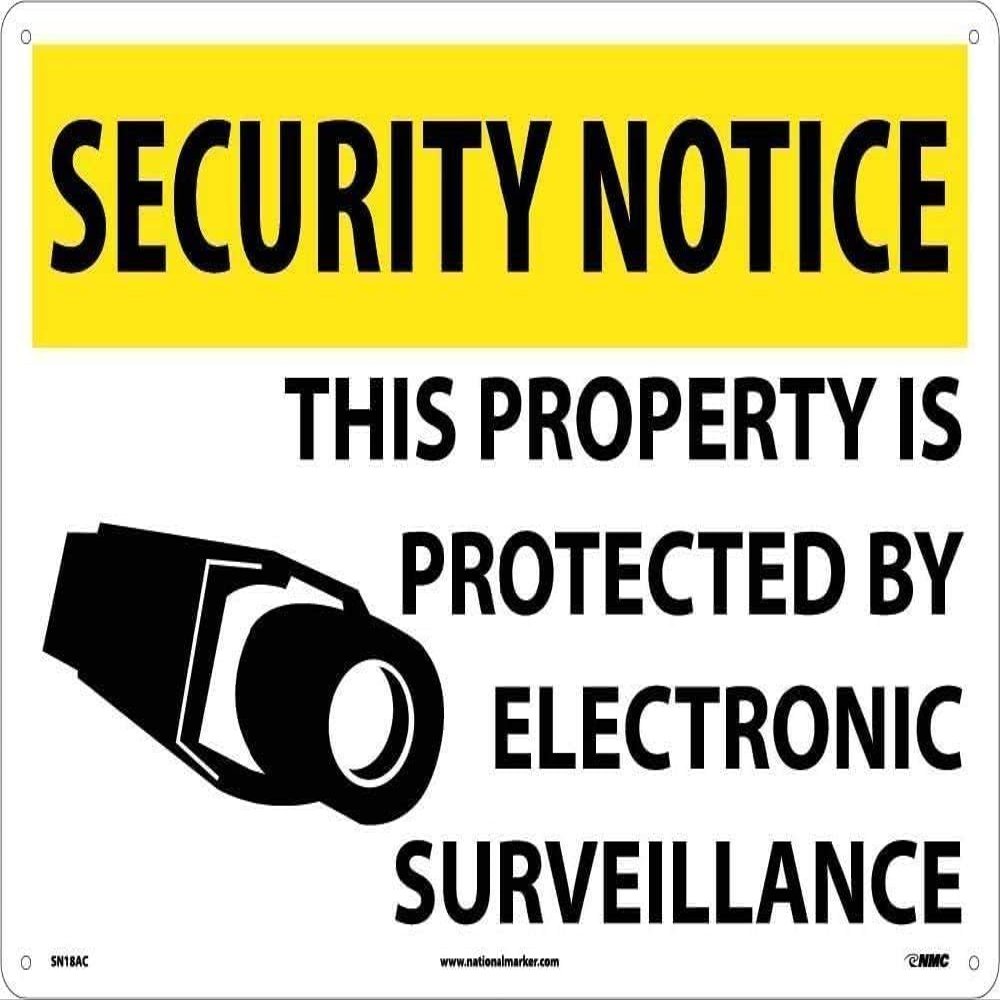 National Marker SN18AC Security Notice Electronic Surveillance Sign