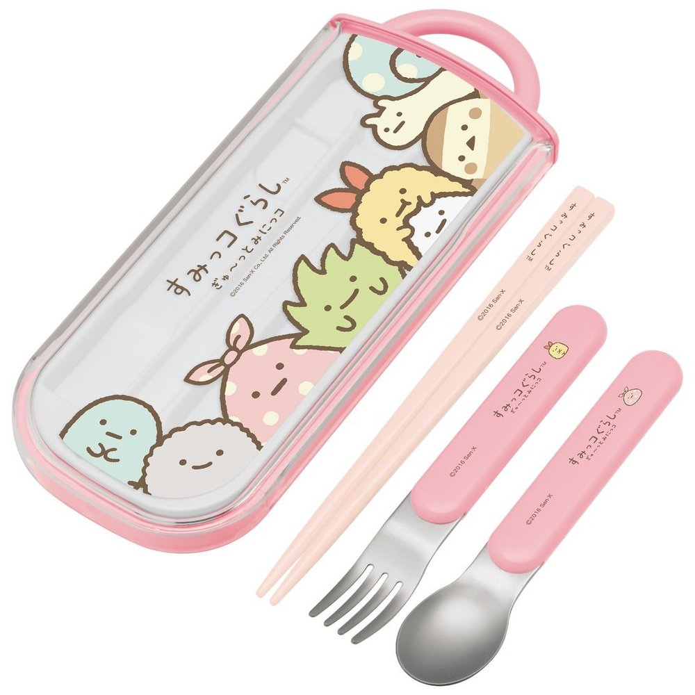 SKATER Trio set of chopsticks & spoon & fork"Sumikko-gurashi" [TCS1AM] (Japan Import)