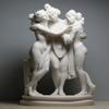 3 Graces Cast Marble Statue Sculpture Handmade 9.84 inches view 2