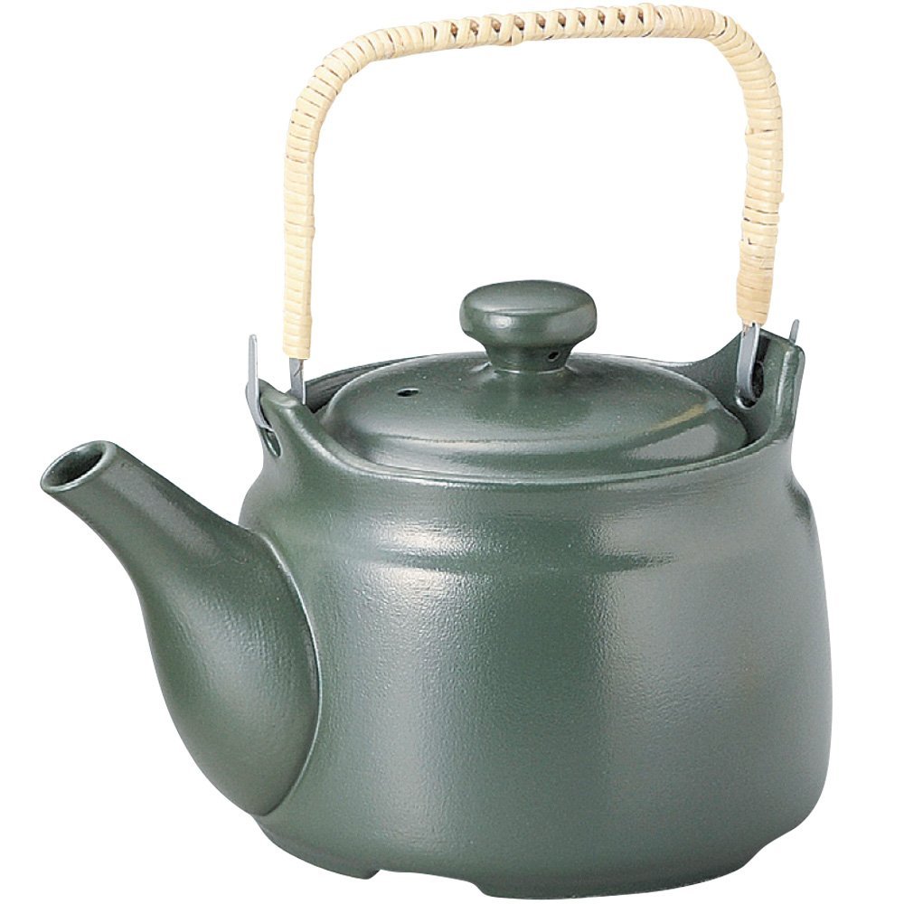 Earthenware Bottle: M-1220 Tokoname, Green, No. 6 Medicated Earthenware Bottle, 43.3 fl oz (1,100 cc), YA