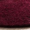 SAFAVIEH Laguna Shag Collection 6'7" Round Maroon SGL303R Solid Non-Shedding Living Room Bedroom Dining Room Entryway Plush 2-inch Thick Area Rug view 4