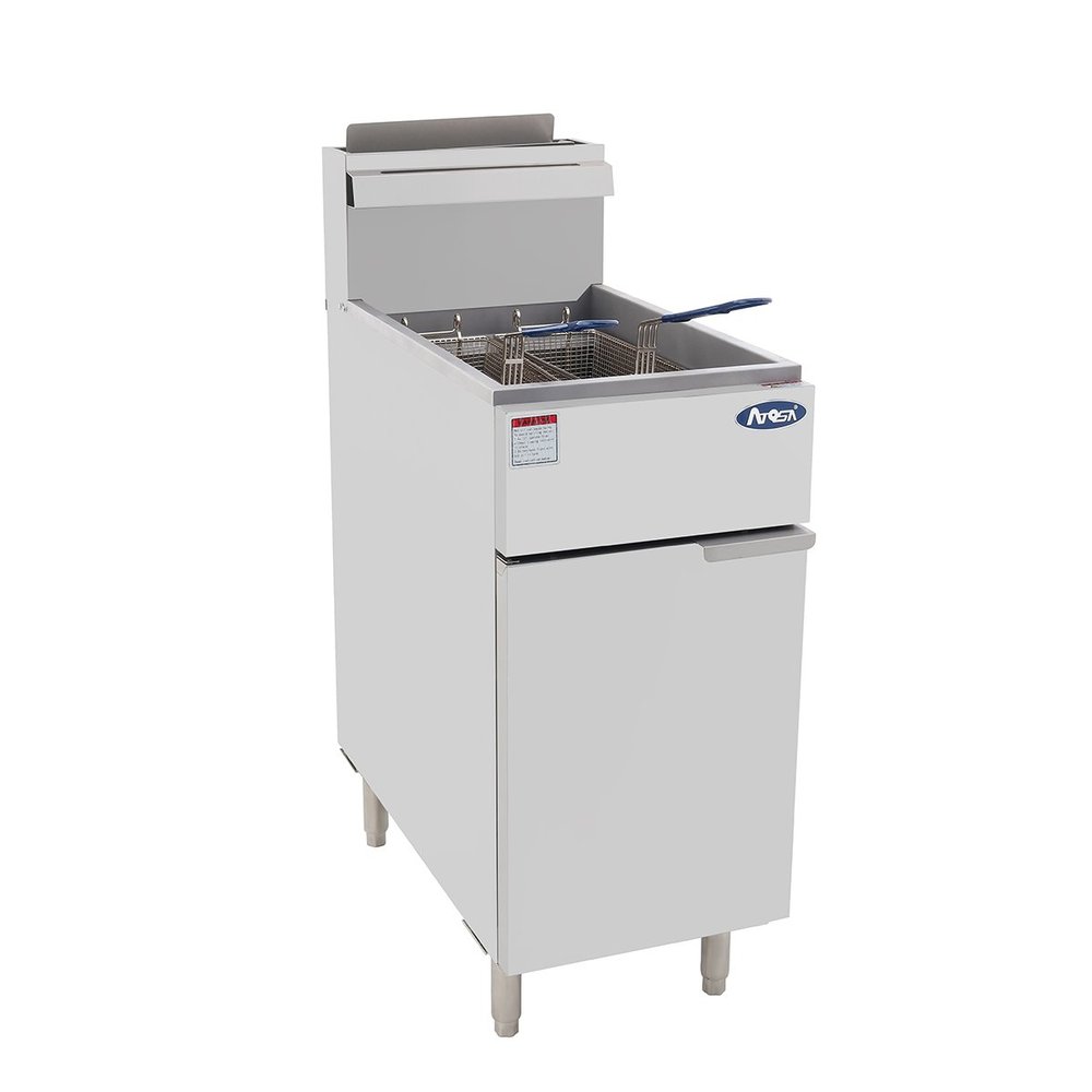 Atosa USA ATFS-50 (High BTU 120k) Heavy Duty 50 lbs Stainless Steel Deep Fryer - Propane