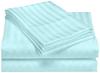LaxLinen 100% Egyptian Cotton 4 PCs Bed Sheet Set (+24 Inch) Extra Deep Pocket King/Standard, Aqua Blue Stripe 600 Thread Count view 1