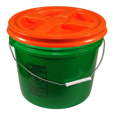 Green 5 Gallon 90 mil Bucket with Gamma Seal Lid (Orange)