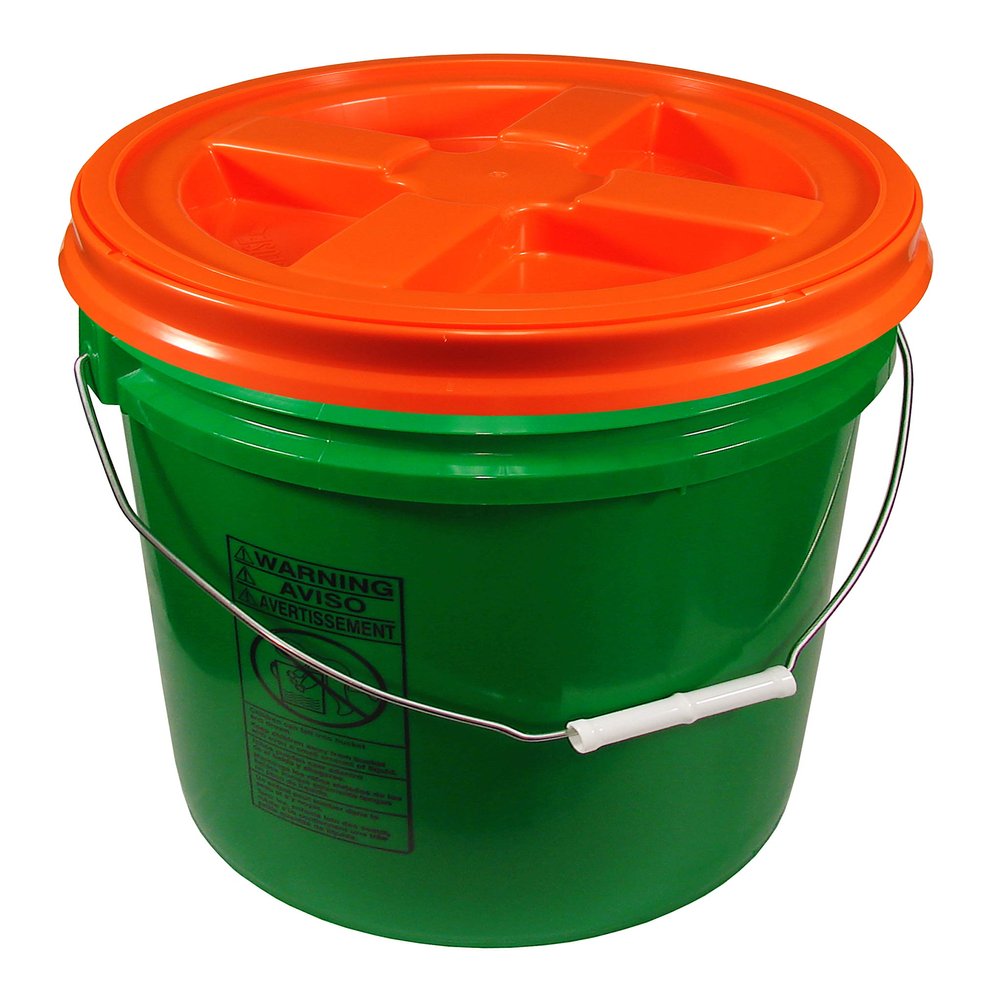 Green 5 Gallon 90 mil Bucket with Gamma Seal Lid (Orange)