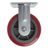 HUBERT Rigid Plate Caster Red Polyurethane - 6" Dia view 1