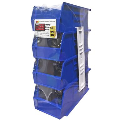 Hang Stack Bins Blue 4pk