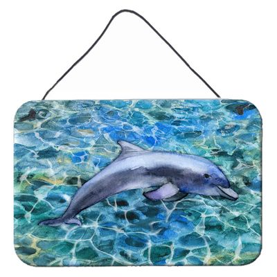 Caroline's Treasures BB5339DS812 Dolphin Wall or Door Hanging Prints Aluminum Metal Sign Kitchen Wall Bar Bathroom Plaque Home Decor, 8x12, Multicolor