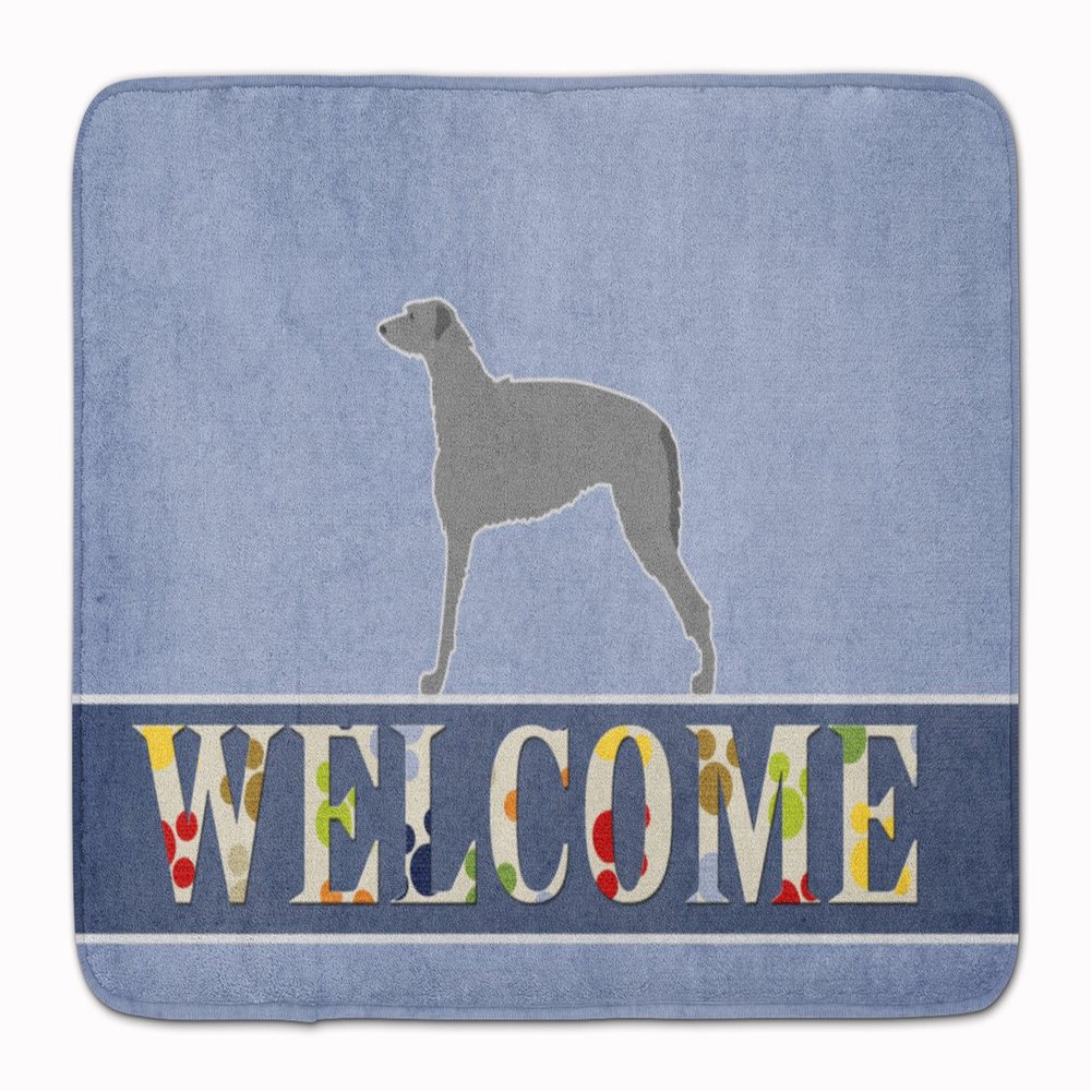 Caroline's Treasures BB5500RUG Scottish Deerhound Welcome Machine Washable Memory Foam Mat, Bathroom Rug, Non-Slip Bath Mat, Durable Thick Washable Rugs for Kitchen, Bathroom Quick Dry, Decorative Art