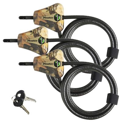 Master Lock - Python Adjustable Camouflage Cable Locks w/6 Keys, 8418KA CAMO 3-Pack