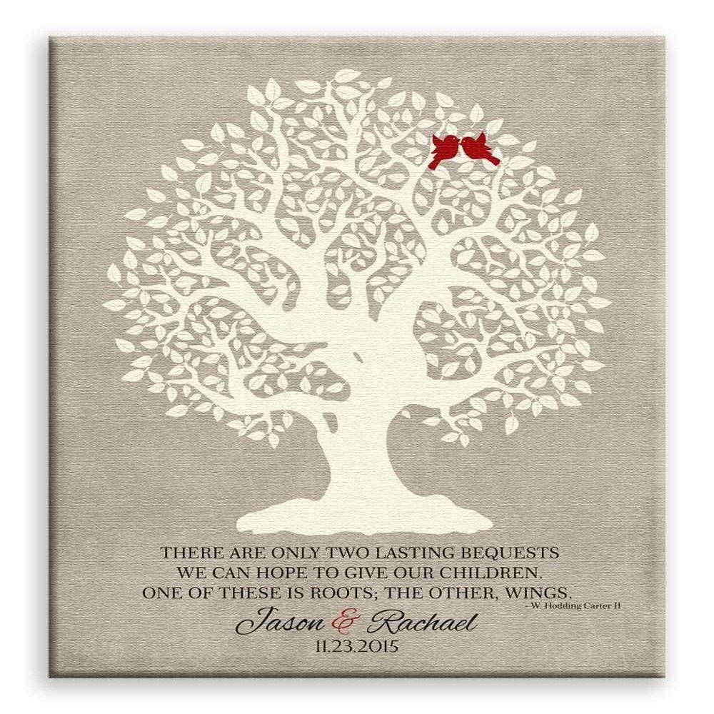11x14 Mounted Canvas Art Print - Personalized Thank You Gift for Parents Hodding Carter Quote Two Lasting Bequests Mother of Groom Bride Family Wedding Poem - With Gift Wrapping LTC-C1122