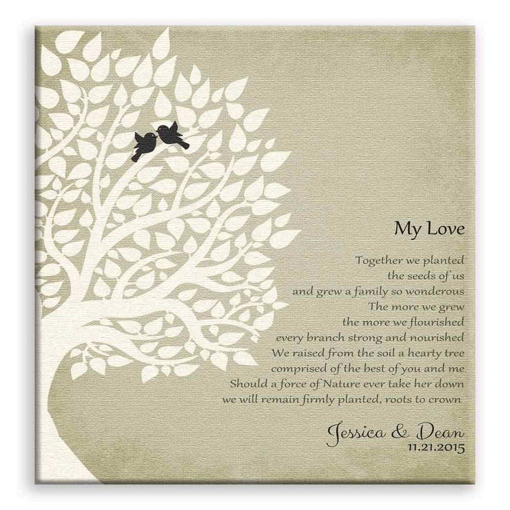 11x14 Mounted Canvas Art Print - Personalized Gift for Anniversary My Love Poem Our Tree 1st Paper Gift for Couple Family Wedding Poem Tree Gift - With Gift Wrapping LTC-C1134