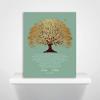 16X20 Custom Mounted Canvas Art Print Personalized Gift For Mother of Groom Parents Golden Canopy Leaves on Seafoam Father of Groom Custom Wedding Art view 3