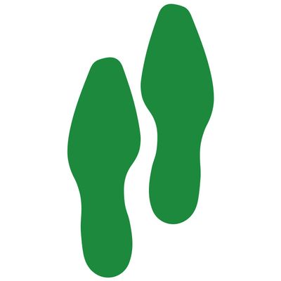 LiteMark 9 Inch Green Dress Shoe Print Decal Stickers with Matte Finish Removable Adhesive Ideal for Floors, Events, Homes, Stores, Parties - Set of 12 (6 Pairs)