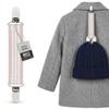 Elastic Scarf and Hat Clips Attacher with Extra Heavy Clips - Beige and White Striped view 1