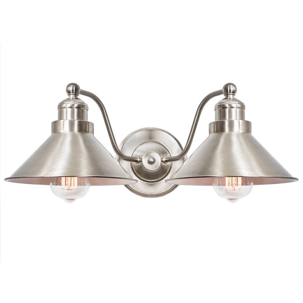 Kira Home Welton 19" Modern Industrial 2-Light Wall Sconce, Brushed Nickel Finish