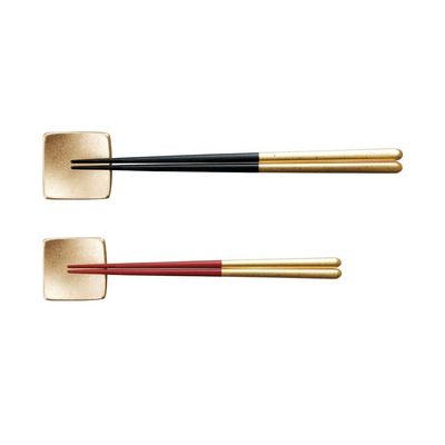 Foilichi A151-09028 Chopsticks and Chopsticks Rest Set, W Drops, Gold
