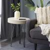 Deco 79 Wooden Side End Accent Table End Table with Black Metal Hairpin Legs, Side Table 20" x 20" x 24", Brown view 2