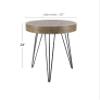 Deco 79 Wooden Side End Accent Table End Table with Black Metal Hairpin Legs, Side Table 20" x 20" x 24", Brown view 3