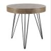 Deco 79 Wooden Side End Accent Table End Table with Black Metal Hairpin Legs, Side Table 20" x 20" x 24", Brown view 4