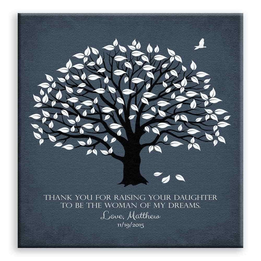 11x14 Mounted Canvas Art Print - Personalized Thank You Gift for Mother of Bride Woman of My Dreams Parents of Bride Gift Family Wedding Poem - With Gift Wrapping LTC-C1156