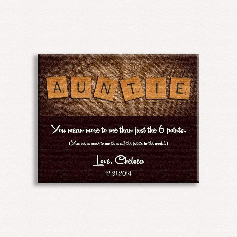 16X20 Custom Mounted Canvas Art Print Personalized Gift For Auntie Tile Letters Custom Art Gift From Niece Nephew Thank You Gift Birthday Custom Wedding Art