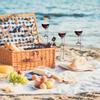 Mind Reader Wine Glass and Bottle Stakes, Vacation Essentials, Beach, Wine Holder, Metal, 3.5"L x 3.5"W x 19"H, 5 Pcs, Silver view 2