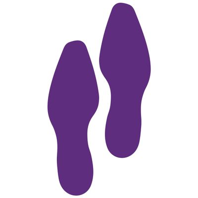 LiteMark 9 Inch Purple Dress Shoe Print Decal Stickers with Matte Finish Removable Adhesive Ideal for Floors, Events, Homes, Stores, Parties - Set of 12 (6 Pairs)
