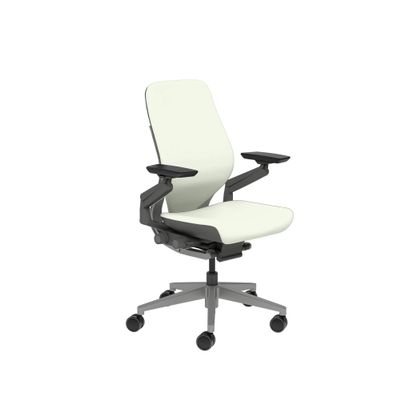 Steelcase Gesture Task Chair: Shell Back - Sterling Dark Solid Frame/Base/Merle Accent - Adjustable Lumbar Support - Roll Control Hard Floor Casters