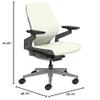 Steelcase Gesture Task Chair: Shell Back - Sterling Dark Solid Frame/Base/Merle Accent - Adjustable Lumbar Support - Roll Control Hard Floor Casters view 3