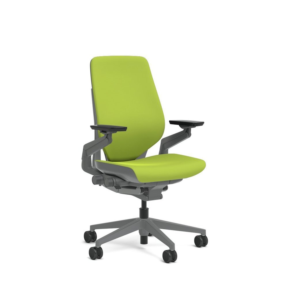 Steelcase Gesture Task Chair: Shell Back - Sterling Dark Solid Frame/Base/Merle Accent - Standard Carpet Casters