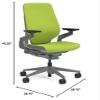 Steelcase Gesture Task Chair: Shell Back - Sterling Dark Solid Frame/Base/Merle Accent - Standard Carpet Casters view 3