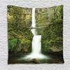 Ambesonne Jungle Tapestry, Falls Bridge Nature Waterfall Path Bare Life Trees Greenery Forest Scenery Image, Wall Hanging for Bedroom Living Room Dorm Decor, 40" X 60", Green view 1