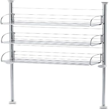 Yoshikawa 1305112 Tension Spice Rack, Silver, 3 Tiers, 15.7 inches (40 cm)