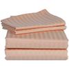 LaxLinen 100% Egyptian Cotton 4 PCs Bed Sheet Set (+24 Inch) Extra Deep Pocket Full Extra Long, Peach Stripe 600 Thread Count view 2