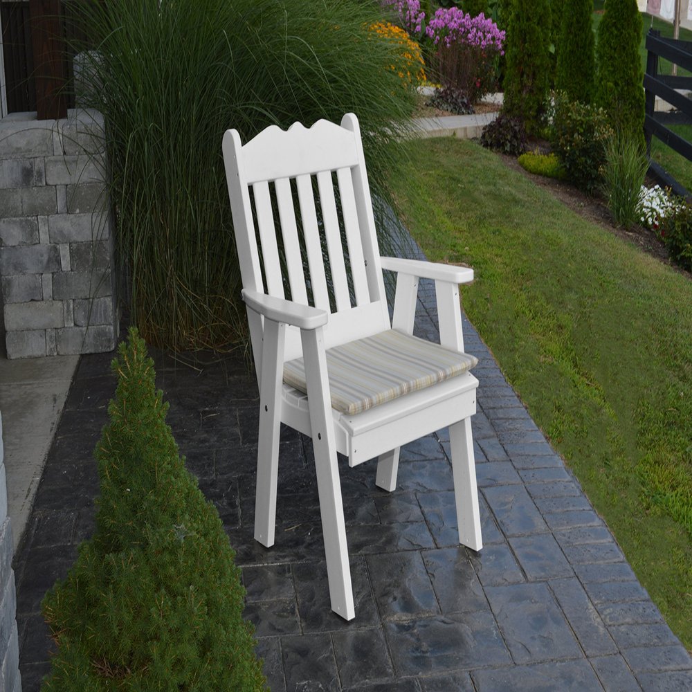 A & L Furniture Poly Royal English Chair, White