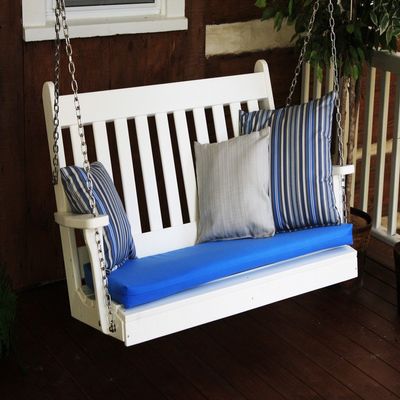 A & L Furniture Poly Traditional English Porch Swing, White