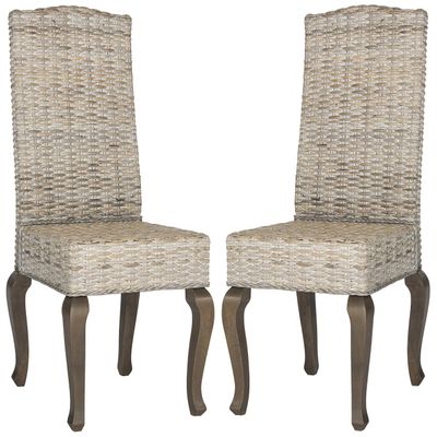 Safavieh Home Collection Milos Grey Wicker 18-inch Dining Chair