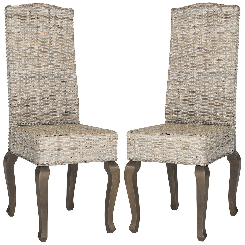 Safavieh Home Collection Milos Grey Wicker 18-inch Dining Chair