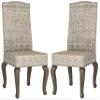 Safavieh Home Collection Milos Grey Wicker 18-inch Dining Chair view 1