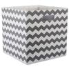 DII Collapsible Polyester Storage Cube, Chevron, Gray, Large view 1