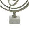 Deco 79 Aluminum Armillary Globe with Marble Base, 10" x 7" x 13", Silver view 4