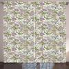 Ambesonne Paisley Curtains, Flowers Tulips Leaves and Petals Vintage Boho Design Pattern, Living Room Bedroom Window Drapes 2 Panel Set, 108" X 90", Purple and White view 1