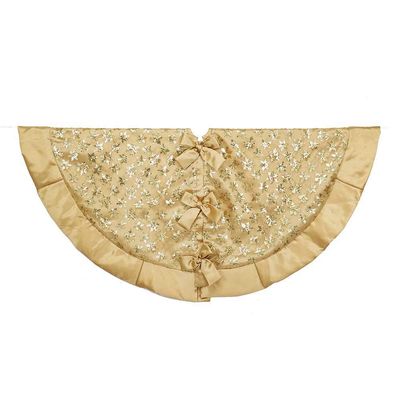 Kurt Adler TS0197 48" Gold Sequin Snowflake Treeskirt