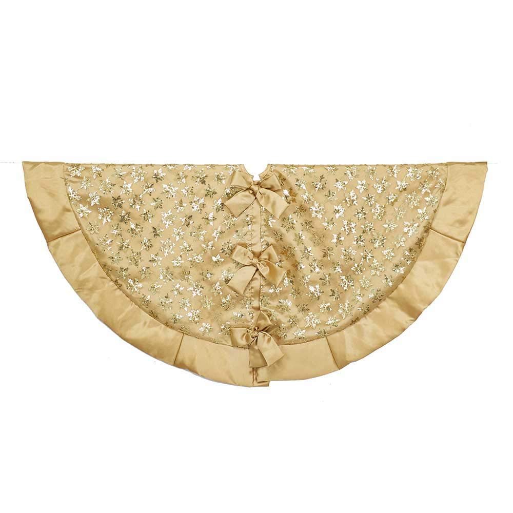 Kurt Adler TS0197 48" Gold Sequin Snowflake Treeskirt