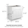 Design House Brookings Shaker Unassembled Sink Base Kitchen Cabinet SB30, 30 W x 24 D x 34.5 H, Painted White with Sherwin Williams, Solid Wood  Design House, 561472 view 3