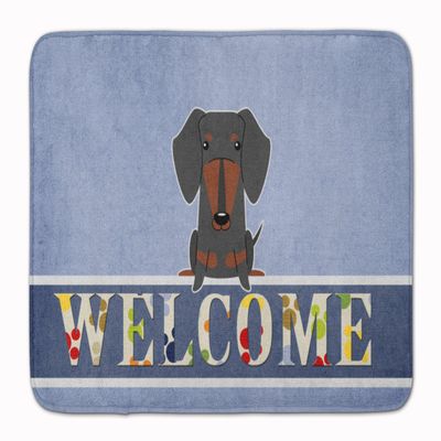 Caroline's Treasures BB5713RUG Dachshund Black Tan Welcome Machine Washable Memory Foam Mat, Bathroom Rug, Non-Slip Bath Mat, Durable Thick Washable Rugs for Kitchen, Bathroom Quick Dry, Decorative Ar