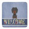 Caroline's Treasures BB5713RUG Dachshund Black Tan Welcome Machine Washable Memory Foam Mat, Bathroom Rug, Non-Slip Bath Mat, Durable Thick Washable Rugs for Kitchen, Bathroom Quick Dry, Decorative Ar view 1