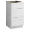Design House Brookings Shaker Unassembled Drawer Base Kitchen Cabinet 3DB18, 18 W x 24 D x 34.5 H, Painted White, Solid Wood, Design House, 561464 view 1