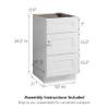 Design House Brookings Shaker Unassembled Drawer Base Kitchen Cabinet 3DB18, 18 W x 24 D x 34.5 H, Painted White, Solid Wood, Design House, 561464 view 3
